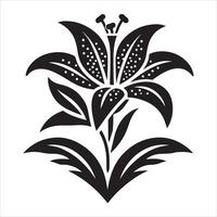 Lily flower silhouette EPS file vector