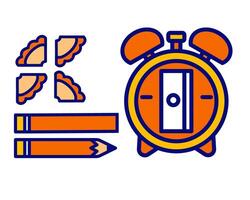 Illustration of sharpener with clock character, perfect for kids writing study stuff vector