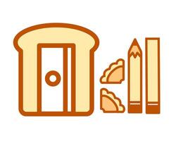 Illustration of sharpener with bread character, perfect for kids study stuff vector