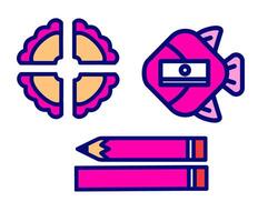 Illustration of sharpener with cute fish character, perfect for kids study stuff vector