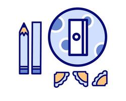 Illustration of sharpener with moon character, perfect for kids study stuff vector