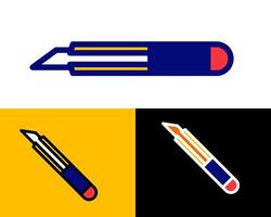 Illustration of a Classic Box Cutter Blade Featuring a durable and sharp-edged box cutter blade with a timeless, functional design. Great for packaging, cutting materials, and craft work. vector