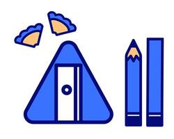 Illustration of sharpener with triangle character, perfect for kids study stuff vector