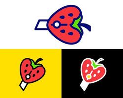 Illustration of a Happy Strawberry Cutter Character A cheerful strawberry shaped cutter character, making fruit preparation fun for children and families vector