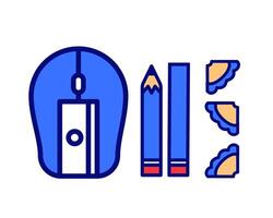 Illustration of sharpener with mouse technology character, perfect for kids study stuff vector