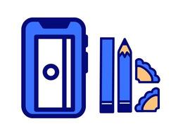 Illustration of sharpener with android handphone character, perfect for kids study stuff vector