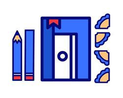 Illustration of sharpener with books character, perfect for kids study stuff vector