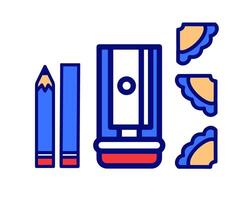 Illustration of sharpener with blue pencil character, perfect for kids study stuff vector