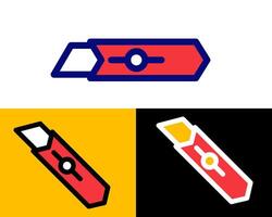 Illustration of a Utility Knife with Retractable Blade A highly detailed design of a retractable utility knife, suitable for construction, home improvement, and art projects. vector