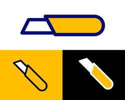 Illustration of a Compact Cutting Knife A small and portable cutting knife, perfect for light tasks and quick projects vector