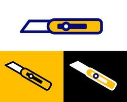 Illustration of a Retractable Blade Knife A design featuring a retractable blade knife, commonly used for safe cutting in DIY and construction tasks vector