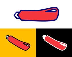 Illustration of a Safety Utility Knife A utility knife designed with safety in mind, featuring a retractable blade for added protection vector
