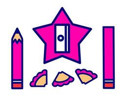 Illustration of sharpener with star shape character, perfect for kids study stuff vector