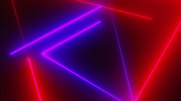 Neon tunnel with triangles shapes video