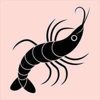 Shrimp icon on pink background vector