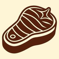 Steak icon in a brown and white style vector