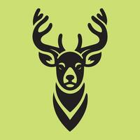 Deer head icon on green background vector