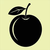 Black apple icon on a yellow background vector