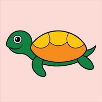 A turtle with a yellow and orange shell vector