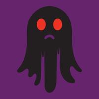 A ghost with red eyes and a purple background vector