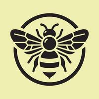 A bee logo with a black and white design vector