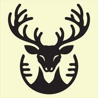 A deer head with antlers on it vector