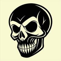 A skull with a big mouth and a big nose vector