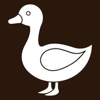A white duck on a brown background vector