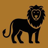 Lion on brown background vector