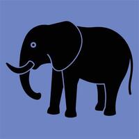An elephant is shown in a blue background vector