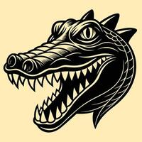 A crocodile head with open mouth and teeth vector
