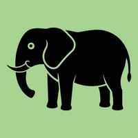An elephant is shown in a green background vector