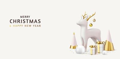 Merry Christmas and Happy New Year background. vector