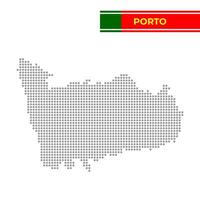 Dotted map of Porto District in Portugal vector