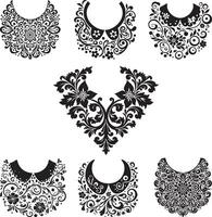 Set of ornamental collar vector