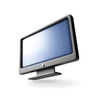 3d black PC monitor with empty screen isolated. Render computer LCD display mock up vector