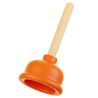 3d rendering bathroom icon concept. 3d render plunger png