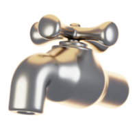3d rendering bathroom icon concept. 3d render faucet png