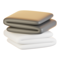 3d rendering bathroom icon concept. 3d render towel png