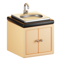 3d rendering bathroom icon concept. 3d render sink png