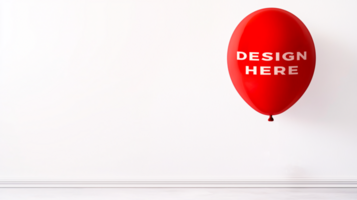 Red balloon mockup on white background for branding and artwork placement psd