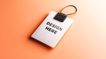 ID card mockup on peach background for identity and membership badge psd