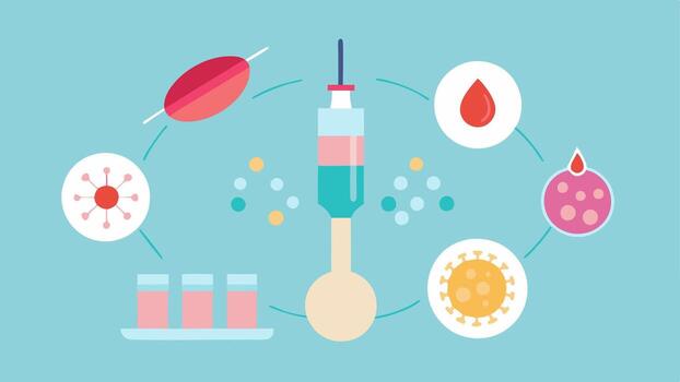 These illustrations can effectively convey the concept and process of microneedling with exosome serums for wrinkle reduction in a simple and visually appealing way.. vector