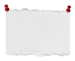 piece of white corrugated paper with pin on transparent background file png