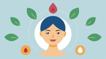 Wellness Symbols Integrate symbols such as leaves water droplets and light rays with exosomes and LED icons conveying a holistic approach to facial rejuvenation.. vector