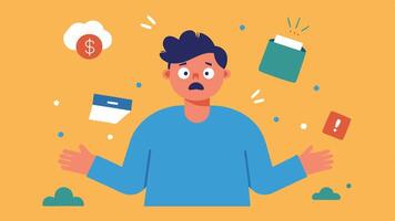 These illustrations can communicate the feeling of regret and surprise after realizing the expenditure during sales while also keeping a lighthearted relatable tone.. vector