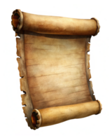 Aged Parchment Scroll with Ornate Patterns png