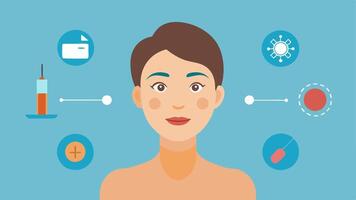 These descriptions provide a variety of scenarios related to exosomeenhanced cosmetic procedures focusing on education experience and overall skin rejuvenation.. vector