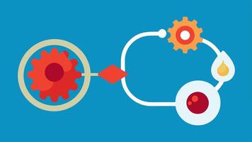 Metabolism Activation A simplified metabolic process illustration with gears turning symbolizing the stimulation of metabolism through improved circulation from the therapy.. vector