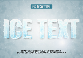 3D Editable Ice Text Effect psd